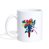 Scarlet Macaw Parrot Flower Print Coffee/Tea Mug - white