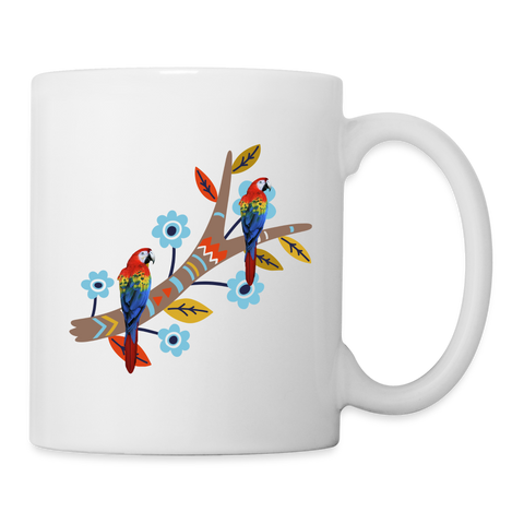 Scarlet Macaw Parrot Print Coffee/Tea Mug - white
