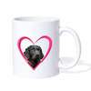 Flat-coated Retriever On Heart Print Coffee/Tea Mug - white