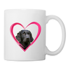 Flat-coated Retriever On Heart Print Coffee/Tea Mug - white