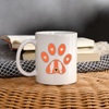 Salmon Crested cockatoo Parrot in Paws Print Coffee/Tea Mug - white