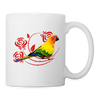 Conure Parrot Flower Print Coffee/Tea Mug - white