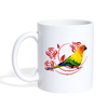 Conure Parrot Flower Print Coffee/Tea Mug - white