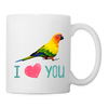 Conure Parrot Print Coffee/Tea Mug - white