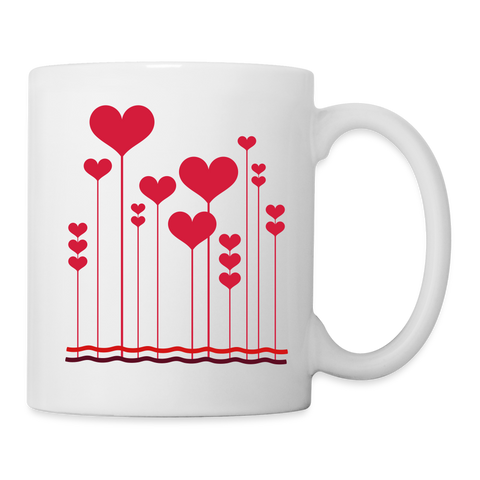 Love Bubble Print Coffee/Tea Mug - white