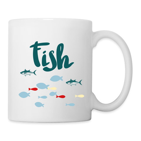 Fish Print Coffee/Tea Mug - white