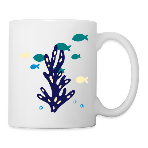 Fish With Sea Plant Print Coffee/Tea Mug - white