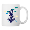 Fish With Sea Plant Print Coffee/Tea Mug - white