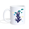 Fish With Sea Plant Print Coffee/Tea Mug - white