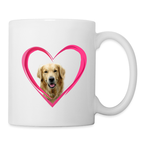 Golden Retriever On Heart Print Coffee/Tea Mug - white