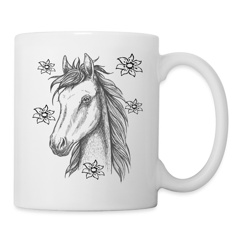 Horse Face Print Coffee/Tea Mug - white