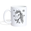 Horse Face Print Coffee/Tea Mug - white