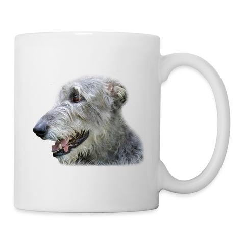 Irish Wolfhound Face Print Coffee/Tea Mug - white