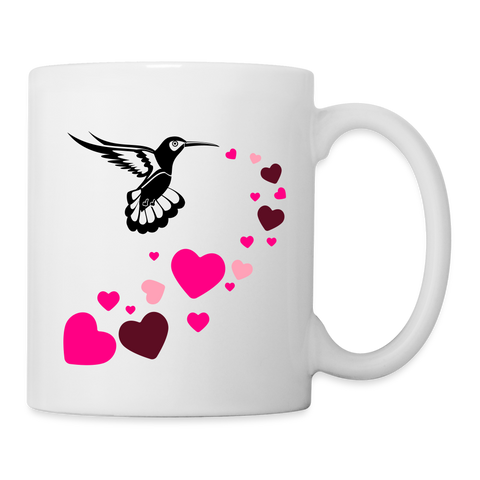 Heart Print Coffee/Tea Mug - white