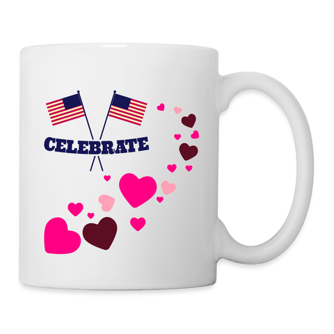 Celebrate Print Coffee/Tea Mug - white