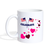 Celebrate Print Coffee/Tea Mug - white