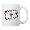 Texas Longhorn Cattle (Cow) Face Print Coffee/Tea Mug - white