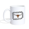 Texas Longhorn Cattle (Cow) Face Print Coffee/Tea Mug - white