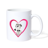 Greyhound Dog On Heart Print Coffee/Tea Mug - white