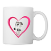 Greyhound Dog On Heart Print Coffee/Tea Mug - white