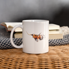 Texas Longhorn Cattle (Cow) Art Print Coffee/Tea Mug - white