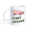 Piggy Dreams Print Coffee/Tea Mug - white