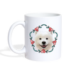 Samoyed Dog Floral Print Coffee/Tea Mug - white