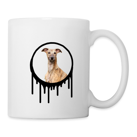 Greyhound Dog On Heart Print Coffee/Tea Mug - white