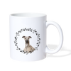 Greyhound Dog On Heart Print Coffee/Tea Mug - white