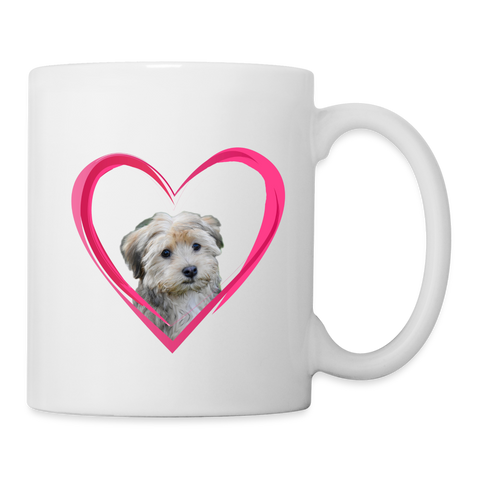 Havanese Dog On Heart Print Coffee/Tea Mug - white