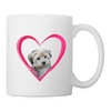 Havanese Dog On Heart Print Coffee/Tea Mug - white