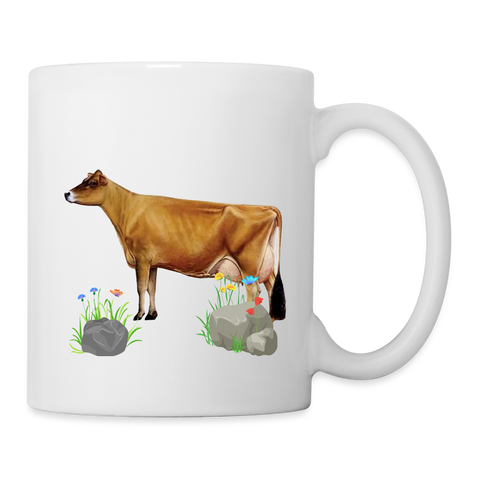 Jersey Cattle (Cow) Print Coffee/Tea Mug - white