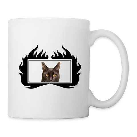 York Chocolate Cat Flame Print Coffee/Tea Mug - white