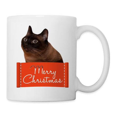 York Chocolate Cat Merry Christmas Print Coffee/Tea Mug - white