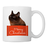 York Chocolate Cat Merry Christmas Print Coffee/Tea Mug - white