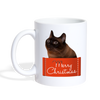 York Chocolate Cat Merry Christmas Print Coffee/Tea Mug - white