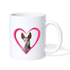 Ibizan Hound On Heart Print Coffee/Tea Mug - white