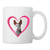 Ibizan Hound On Heart Print Coffee/Tea Mug - white