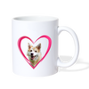 Icelandic Sheepdog On Heart Print Coffee/Tea Mug - white