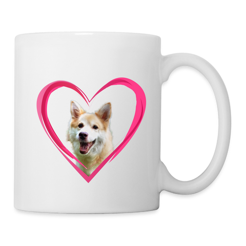 Icelandic Sheepdog On Heart Print Coffee/Tea Mug - white