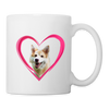 Icelandic Sheepdog On Heart Print Coffee/Tea Mug - white