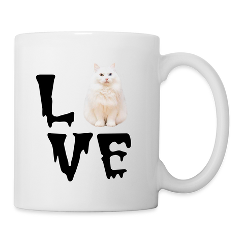 Turkish Angora Cat Love Print Coffee/Tea Mug - white