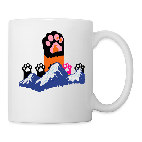 Mountain with Paws Print Coffee/Tea Mug - white