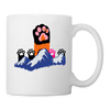 Mountain with Paws Print Coffee/Tea Mug - white