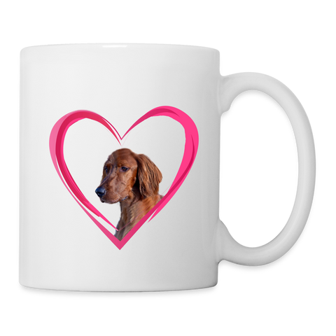 Irish Setter On Heart Print Coffee/Tea Mug - white