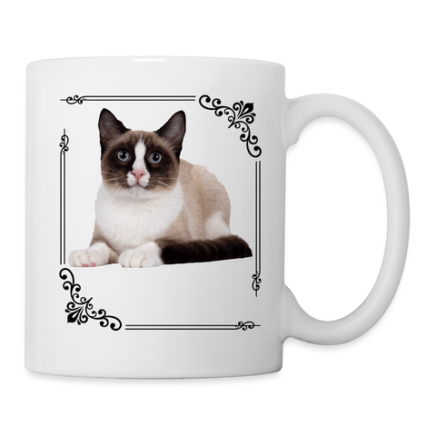 Snowshoe Cat Print Coffee/Tea Mug - white