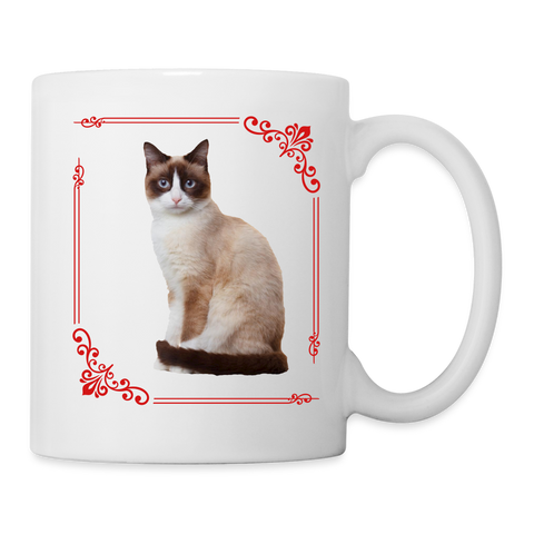Cute Snowshoe Cat Print Coffee/Tea Mug - white
