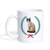 Snowshoe Cat Floral Print Coffee/Tea Mug - white