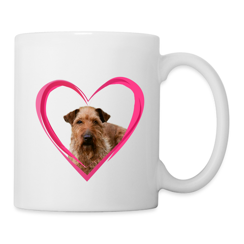 Irish Terrier On Heart Print Coffee/Tea Mug - white