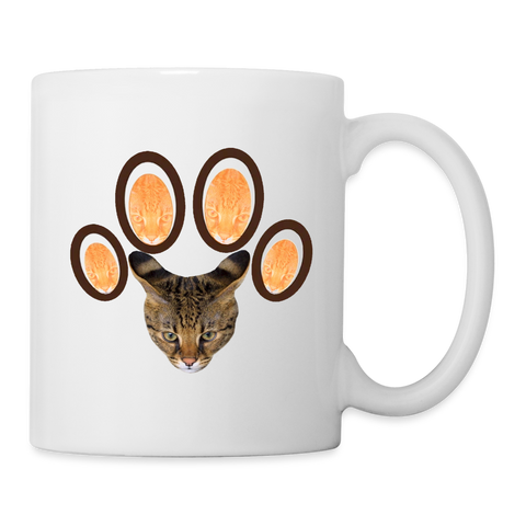 Savannah Cat Paws Art Print Coffee/Tea Mug - white